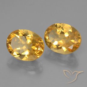 5.21 ctw Golden Citrine Stones, Natural Citrine in Oval Facet Shape for Sale