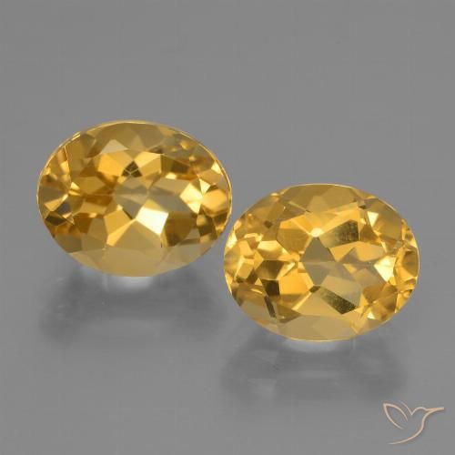 Medium-Dark Golden Цитрин Камень - 2.5ct Фасетный Овал (ID: 435578)