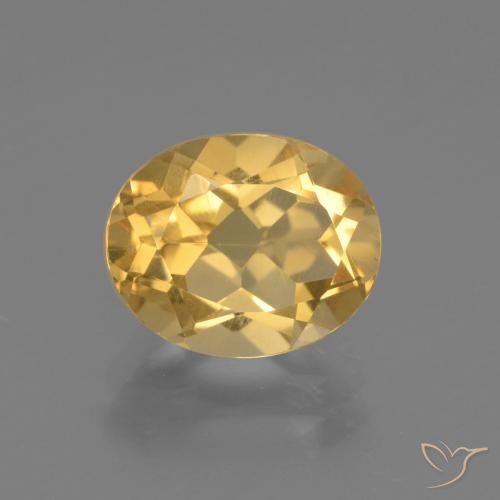 2.48 ct Golden Citrine Gemstone, Citrine Gem in Oval Facet Shape for Sale.