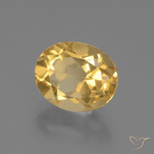 2.48 ct Golden Citrine Stone, Natural Citrine in Oval Facet Shape for Sale