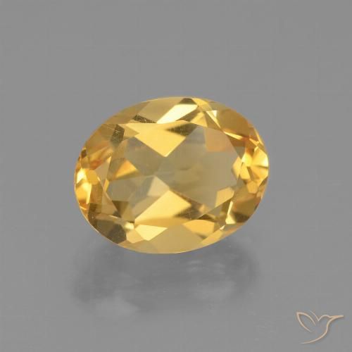 2.38ct Natural Medium-Dark Golden Citrine, Oval, VVS-VS