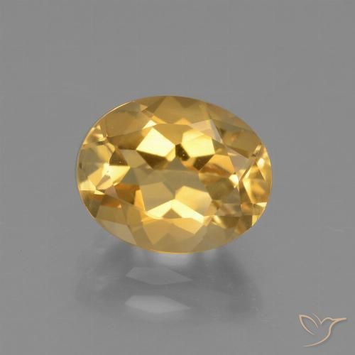 2.43ct Natural Medium-Dark Golden Citrine, Oval, VVS