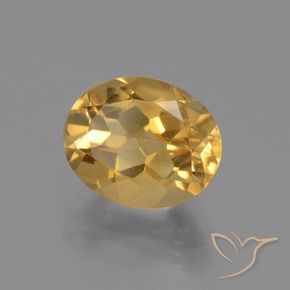 2.43 ct Golden Citrine Stone, Natural Citrine in Oval Facet Shape for Sale