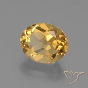 2.55 ct Golden Citrine Stone, Natural Citrine in Oval Facet Shape for Sale