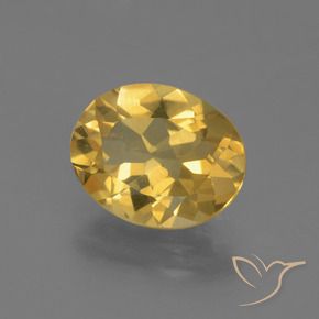 2.15 ct Golden Citrine Stone, Natural Citrine in Oval Facet Shape for Sale