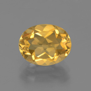 Deep Golden Orange Citrine Gem - 2.6ct Oval Facet (ID: 435756)