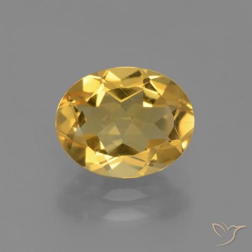9,8 x 7,9mm ovaler goldener Citrin aus Brasilien, Gewicht von 2,24 ct, natürlicher Edelstein in VVS Reinheit, 1 Stück ovaler Citrin - Farbe: Mittelhelles Gold, Mohs-Härte von 7 Geeignet für den täglichen Gebrauch im Schmuck, Jahr des Hahn-Edelsteins, Photo A