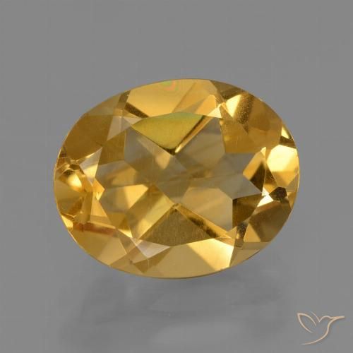 3.03 ct Yellow Citrine, 11 x 8.8 mm Oval Cut From Brazil, Photo A