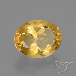 2.41 ct Golden Citrine Stone, Natural Citrine in Oval Facet Shape for Sale