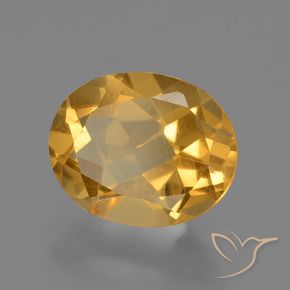 2.41 ct Golden Citrine Stone, Natural Citrine in Oval Facet Shape for Sale