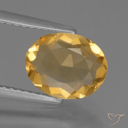 1.59ct Natural Medium-Dark Golden Citrine, Oval, VS