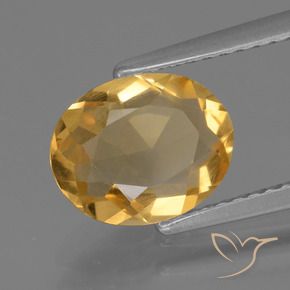 1.59 ct Golden Citrine Stone, Natural Citrine in Oval Facet Shape for Sale