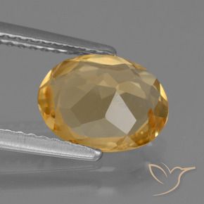 Citrine Gemstone in 9.5 x 7.5 mm Size for Sale, Citrine Stone in Medium-Dark Golden Color