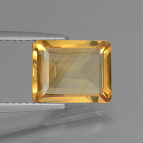 2.50 ct Gold Citrine Stone, Natural Citrine in Octagon Facet Shape for Sale