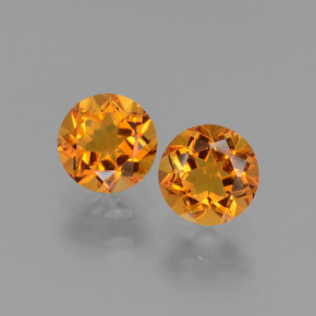 0.97 ct Gold Citrine Gemstone, Citrine Gem in Round Facet Shape for Sale.