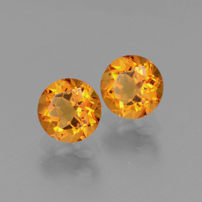 0.97 ct Gold Citrine Stone, Natural Citrine in Round Facet Shape for Sale