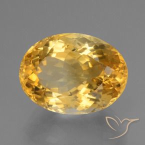 15.87 ct Golden Citrine Stone, Natural Citrine in Oval Facet Shape for Sale
