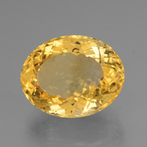 16.78 ct Golden Citrine Stone, Natural Citrine in Oval Facet Shape for Sale