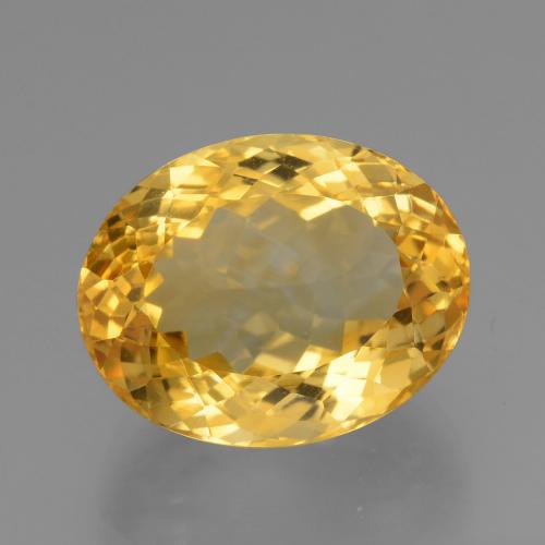 19.49 ct Golden Citrine Gemstone, Citrine Gem in Oval Facet Shape for Sale.