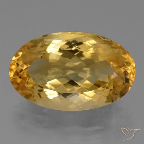 Deep Golden Orange Цитрин Камень - 14.5ct Фасетный Овал (ID: 443633)