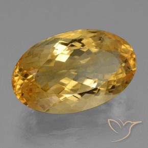 14.52 ct Golden Citrine Stone, Natural Citrine in Oval Facet Shape for Sale