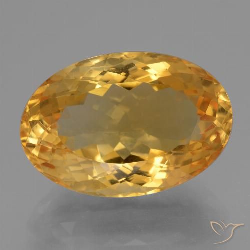 15.05ct Natural Medium-Dark Golden Citrine, Oval, VVS-VS