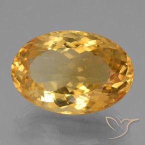 15.05 ct Golden Citrine Stone, Natural Citrine in Oval Facet Shape for Sale