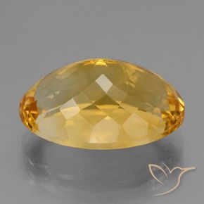 Citrine Gemstone in 19.6 x 13.3 mm Size for Sale, Citrine Stone in Medium-Dark Golden Color