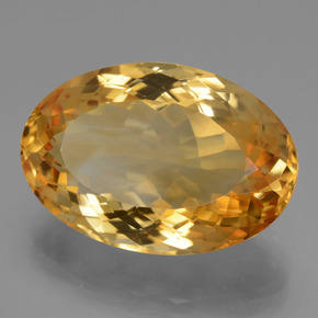16.80 ct Golden Citrine Stone, Natural Citrine in Oval Facet Shape for Sale