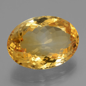 16.41 ct Golden Citrine Stone, Natural Citrine in Oval Facet Shape for Sale
