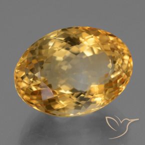 13.53 ct Golden Citrine Stone, Natural Citrine in Oval Facet Shape for Sale