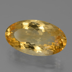 14.73 ct Golden Citrine Stone, Natural Citrine in Oval Facet Shape for Sale