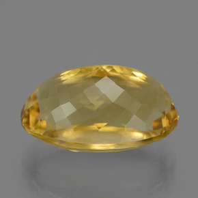 Citrine Gemstone in 20.2 x 13.2 mm Size for Sale, Citrine Stone in Medium-Dark Golden Color