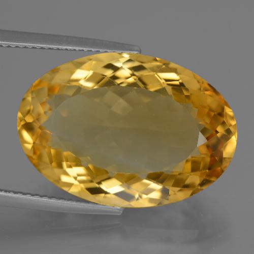 22.6 x 15.7mm Oval Golden Citrine from Brazil, Weight of 19.4ct, Natural untreated Gemstone in VVS-VS Clarity, 1pc Oval Facet Citrine - Color: Dark Golden, Mohs Hardness of 7 suitable for daily wear jewelry, Year of the Rooster Gemstone, Photo A