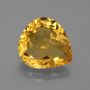 Deep Golden Orange Citrine Gem - 4.2ct Pear Facet (ID: 445079)