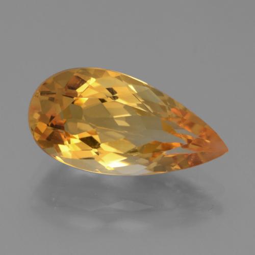 Orange-Gold Citrine Gem - 4.3ct Pear Facet (ID: 445081)