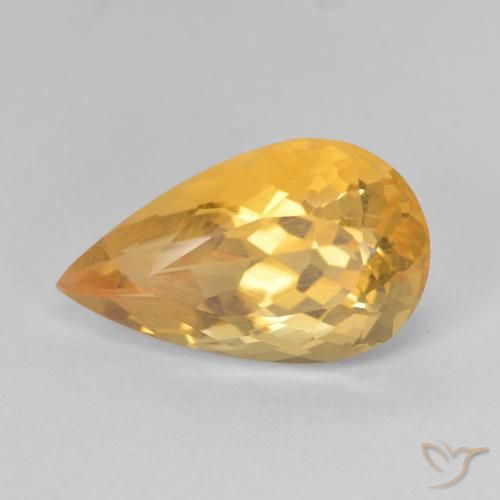 5.83 ct Golden Citrine Stone, Natural Citrine in Pear Facet Shape for Sale