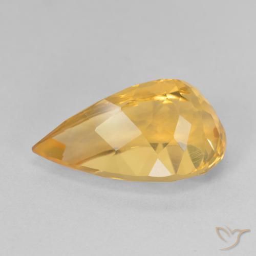 Citrine Gemstone in 15.8 x 9.5 mm Size for Sale, Citrine Stone in Dark Golden Color
