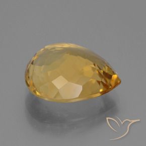 Citrine Gemstone in 14 x 14 mm (calibrated) Size for Sale, Citrine Stone in Medium-Dark Golden Color
