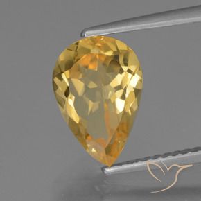2.29 ct Golden Citrine Stone, Natural Citrine in Pear Facet Shape for Sale