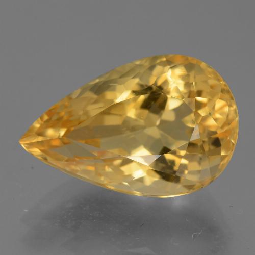 Medium-Dark Golden Citrine Gem - 6.6ct Pear Facet (ID: 445297)