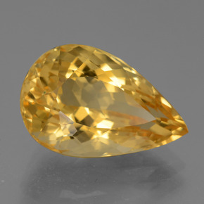6.55 ct Golden Citrine Stone, Natural Citrine in Pear Facet Shape for Sale
