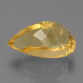 Citrine Gemstone in 15.7 x 10.1 mm Size for Sale, Citrine Stone in Medium-Dark Golden Color