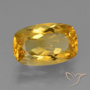 3.73 ct Golden Citrine Stone, Natural Citrine in Cushion-Cut Shape for Sale