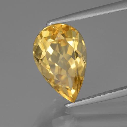 3.65 ct Golden Citrine Stone, Natural Citrine in Pear Facet Shape for Sale