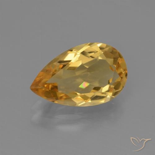 2.80ct Natural Deep Golden Orange Citrine, Pear Shape, VVS
