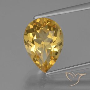 3.22 ct Golden Citrine Stone, Natural Citrine in Pear Facet Shape for Sale