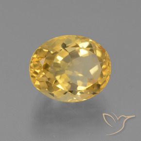 4.13 ct Golden Citrine Stone, Natural Citrine in Oval Facet Shape for Sale