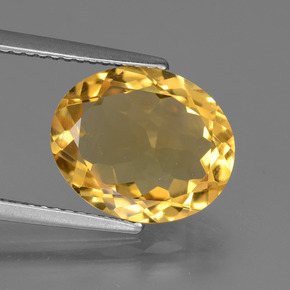 Золотисто-оранжевый Цитрин Камень - 3.8ct Фасетный Овал (ID: 445710)