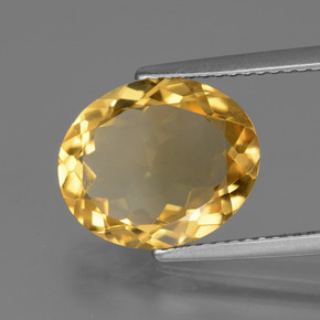 3.77 ct Golden Citrine Stone, Natural Citrine in Oval Facet Shape for Sale